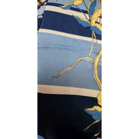 C Wonder Christian Siriano Blue Garden Floral Dolman Flowy Scarf Blouse XS-Small - Picture 3 of 11
